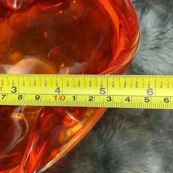 Vintage  Orange Art Glass Bowl - Picture 9 of 16